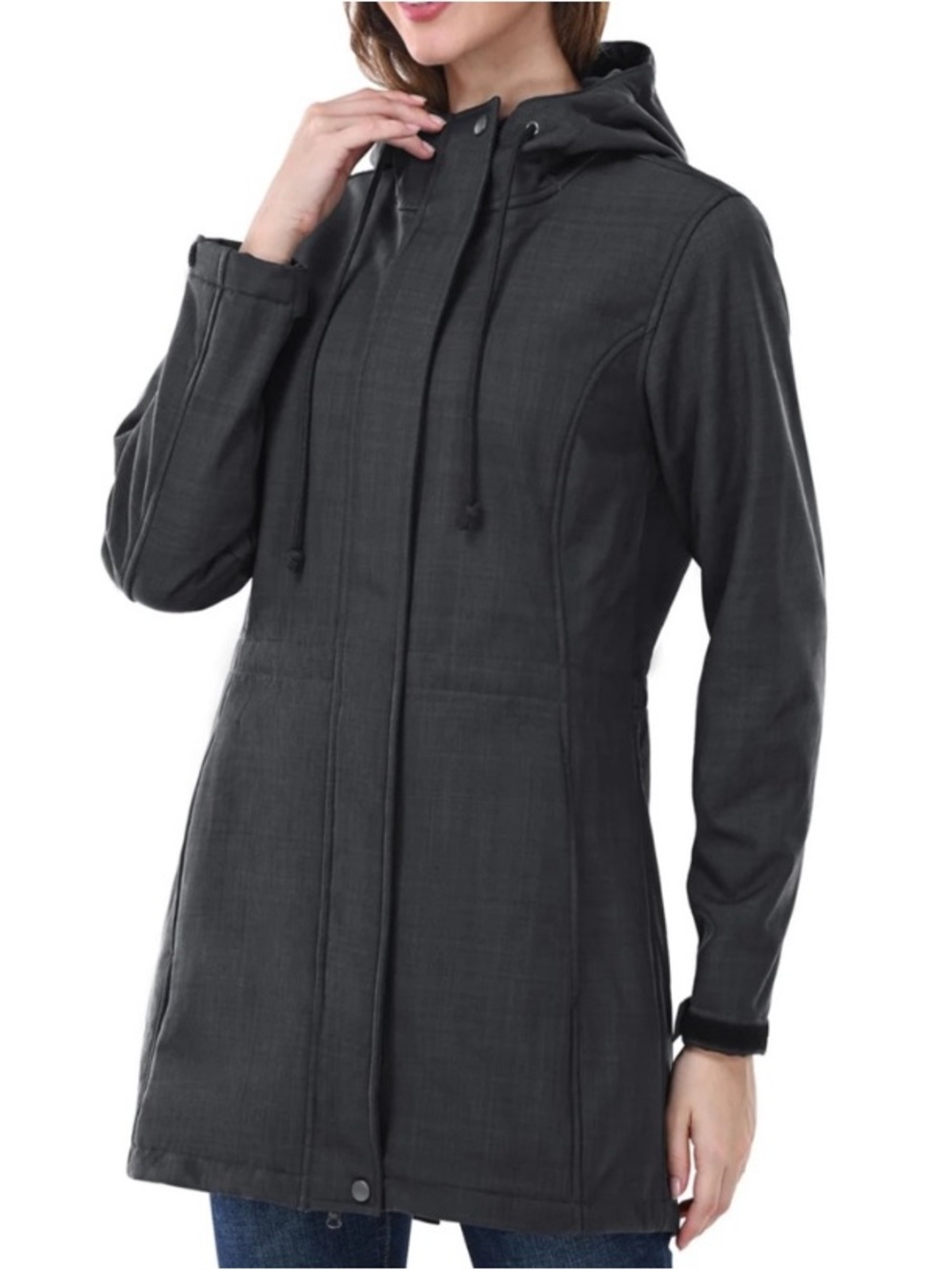 Outdoor Ventures Dark Grey Hooded Utility Coat NWT SZ M - Picture 2 of 7